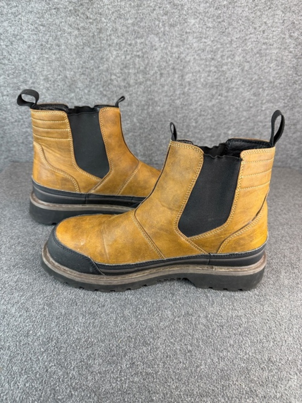 Eddie Bauer Tradesman Steel‎ Toe Men's Chelsea Work Boot Distressed Tan Size 9M